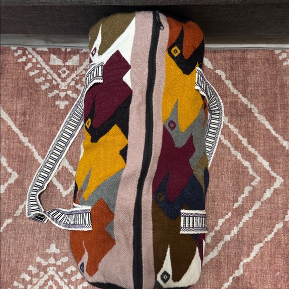 Southwestern Kilim Wool Blend Weekender Duffel Bag | Boho Travel Bag - Picture 8 of 9